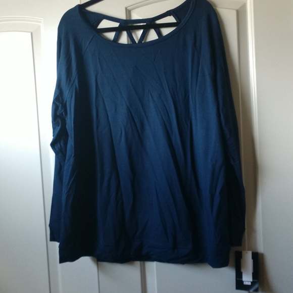 BLACK, not blue, Avia long sleeve yoga top xxl/ 2xg (20) BLACK - Picture 1 of 8